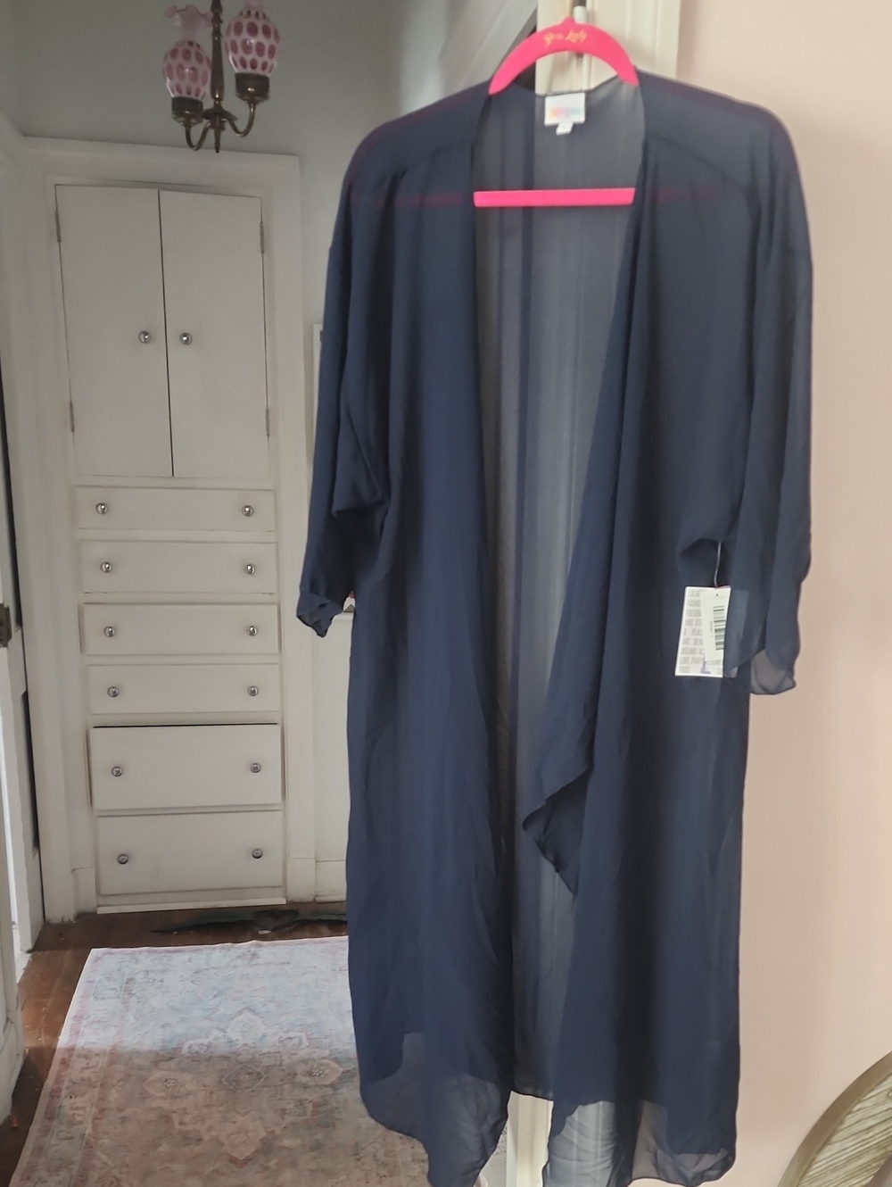 LuLaRoe NWT Shirley Navy Sheer Kimono Robe